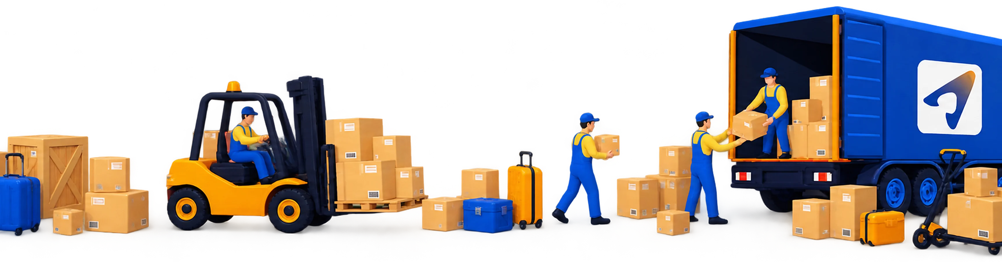 Warehouse crew loading parcels onto an AtlasShip truck